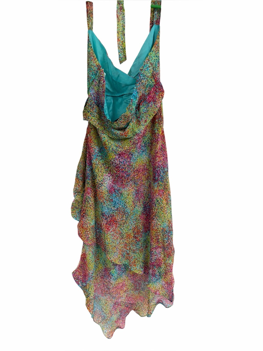 Silk BCBGMaxazria Multicolor Halter Dress - Women's - Picture 4 of 9